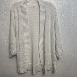 St. John’s Bay Cardigan IX Open Style White Short Sleeve